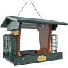 imageDutchCrafters Poly Hopper Bird Feeder with Suet Holder Large Bird Feeder for Outdoors Hanging  Amish American Made Milwaukee Brown ampamp WeatherwoodTurf Green  Cedar