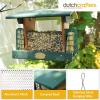 imageDutchCrafters Poly Hopper Bird Feeder with Suet Holder Large Bird Feeder for Outdoors Hanging  Amish American Made Milwaukee Brown ampamp WeatherwoodTurf Green  Cedar