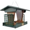 imageDutchCrafters Poly Hopper Bird Feeder with Suet Holder Large Bird Feeder for Outdoors Hanging  Amish American Made Milwaukee Brown ampamp WeatherwoodTurf Green  Cedar
