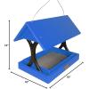 imageDutchCrafters Poly Plastic Fly Through Bird Feeder with Removable Tray Covered FlyThru Mesh Tray Wild Bird Feeder  Amish Made in USA Bright Red ampamp BlackBright Blue  Black