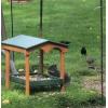 imageDutchCrafters Recycled Plastic Poly Large Covered Ground Fly Through Raised Platform Bird Feeder with Mesh Seed Tray  USA Amish Made Turf Green ampamp WeatherwoodTurf Green
