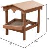 imageDutchCrafters Recycled Plastic Poly Large Raised Platform Covered Ground Fly Through Bird Feeder with Removable Seed Tray for Outdoors  USA Amish Made Weathered WoodCedar
