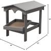 imageDutchCrafters Recycled Plastic Poly Large Raised Platform Covered Ground Fly Through Bird Feeder with Removable Seed Tray for Outdoors  USA Amish Made Weathered WoodDark Gray
