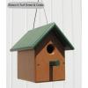 imageDutchCrafters Small Plastic Poly Hanging Bird House with Perch and Detachable Roof Outdoor Nesting Box for Wild Birds  Amish Made in USA Light Gray ampamp Aruba BlueLime Green  Pink