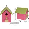 imageDutchCrafters Small Plastic Poly Hanging Bird House with Perch and Detachable Roof Outdoor Nesting Box for Wild Birds  Amish Made in USA Light Gray ampamp Aruba BlueLime Green  Pink