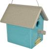 imageDutchCrafters Small Plastic Poly Hanging Bird House with Perch and Detachable Roof Outdoor Nesting Box for Wild Birds  Amish Made in USA Light Gray ampamp Aruba BlueLight Gray  Aruba Blue