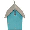 imageDutchCrafters Small Plastic Poly Hanging Bird House with Perch and Detachable Roof Outdoor Nesting Box for Wild Birds  Amish Made in USA Light Gray ampamp Aruba BlueLight Gray  Aruba Blue