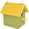 imageDutchCrafters Small Plastic Poly Hanging Bird House with Perch and Detachable Roof Outdoor Nesting Box for Wild Birds  Amish Made in USA Light Gray ampamp Aruba BlueLemon Yellow  Lime Green