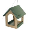 imageDutchCrafters Mini Modern FlyThrough Hanging Bird Feeder with Covered Roof ampamp Aluminum Mesh Seed Tray Plastic Poly  Amish Made in USA Cedar ampamp Weathered WoodTurf Green  Weathered Wood