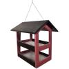 imageDutchCrafters Modern FlyThrough Double Decker Covered Hanging Hopper Bird Feeder with Screen Floor  Amish Made in USA Tudor Brown ampamp WeatherwoodBlack  Cherry Wood