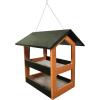 imageDutchCrafters Modern FlyThrough Double Decker Covered Hanging Hopper Bird Feeder with Screen Floor  Amish Made in USA Tudor Brown ampamp WeatherwoodTurf Green  Bright Cedar