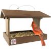 imageDutchCrafters Plastic Poly Covered Roof Hanging Fly Through Bird Feeder Open Side Platform Seed Tray for Outside Outdoor Garden  Amish American Made in USA Tudor Brown ampamp WeatherwoodTudor Brown  Weatherwood