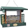 imageDutchCrafters Poly Hopper Bird Feeder with Suet Holder Large Bird Feeder for Outdoors Hanging  Amish American Made Milwaukee Brown ampamp WeatherwoodTurf Green  Cedar