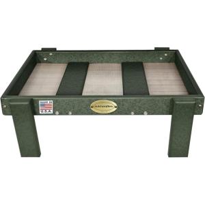 imageDutchCrafters Amish American Made Platform Bird Feeder Free Standing Ground Bird Feeders for Outdoors with Raised Seed Tray for Wild Birds Chicken Squirrel Gift for Birdwatchers Milwaukee BrownTurf Green with Reinforcement