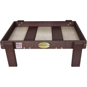 imageDutchCrafters Amish American Made Platform Bird Feeder Free Standing Ground Bird Feeders for Outdoors with Raised Seed Tray for Wild Birds Chicken Squirrel Gift for Birdwatchers Milwaukee BrownMilwaukee Brown with Reinforcement