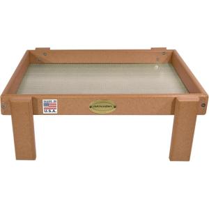 imageDutchCrafters Amish American Made Platform Bird Feeder Free Standing Ground Bird Feeders for Outdoors with Raised Seed Tray for Wild Birds Chicken Squirrel Gift for Birdwatchers Milwaukee BrownCedar