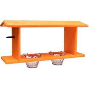 imageDutchCrafters Double Hanging Oriole Bird Feeder with 2 Jelly Cups ampamp 2 Fruit Slice Rod Holders Outdoor Fruit Jelly Feeders for Birds  Amish Made in America OrangeOrange