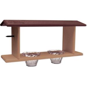 imageDutchCrafters Double Hanging Oriole Bird Feeder with 2 Jelly Cups ampamp 2 Fruit Slice Rod Holders Outdoor Fruit Jelly Feeders for Birds  Amish Made in America OrangeCherry Wood  Weathered Wood