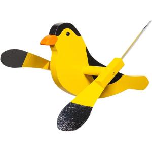 imageDutchCrafters Fun Whirligig Whirlybird Wind Spinner for Outdoors Lawn Garden Yard Dcor  Amish Made in USA OrioleGold Finch