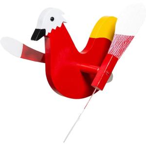 imageDutchCrafters Fun Whirligig Whirlybird Wind Spinner for Outdoors Lawn Garden Yard Dcor  Amish Made in USA OrioleRed Rooster