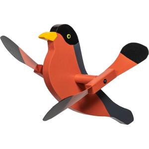 imageDutchCrafters Fun Whirligig Whirlybird Wind Spinner for Outdoors Lawn Garden Yard Dcor  Amish Made in USA OrioleRobin