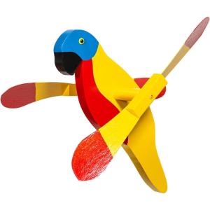 imageDutchCrafters Fun Whirligig Whirlybird Wind Spinner for Outdoors Lawn Garden Yard Dcor  Amish Made in USA OrioleSunshine Parrot