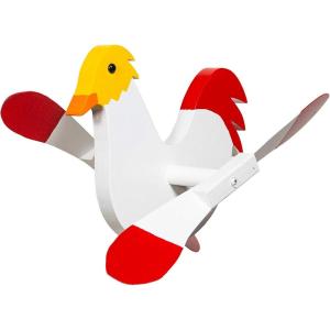 imageDutchCrafters Fun Whirligig Whirlybird Wind Spinner for Outdoors Lawn Garden Yard Dcor  Amish Made in USA OrioleWhite Rooster