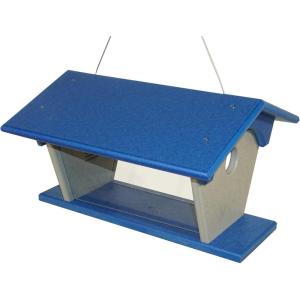 imageDutchCrafters Large Plastic Poly Double Entry Post Mount Bluebird Feeder for Mealworms with Removable Clear Acrylic Sides AllSeason Mealworm Feeder for Wild Songbirds  Made in USA Gray ampamp BlueBlue  Light Gray