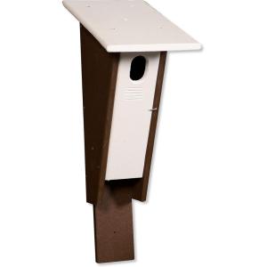 imageDutchCrafters Peterson Bluebird Poly Post Mount Bird House Bright White ampamp Tudor BrownBright White  Tudor Brown