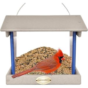 imageDutchCrafters Plastic Hanging Hopper Bird Feeder Small Bird Feeders for Outdoors Suitable for Food Seed Mealworm Small Turf Green ampamp CedarLight Gray  Blue