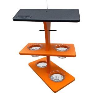 imageDutchCrafters Plastic Poly Double Platform Hanging Oriole Bird Feeder with Fruit Slice Holders ampamp Nectar Cups Jelly Bird Feeders for Outside  Amish Made in USA Triple Black ampamp Bright OrangeBlack  Bright Orange