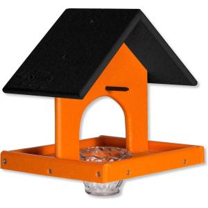 imageDutchCrafters Plastic Poly Hanging Single Oriole Bird Feeder with Nectar Cup ampamp Fruit Slice Holder Outdoor Fruit and Jelly Feeder  Amish Made in USA Orange ampamp OrangeBlack  Orange