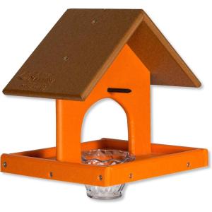 imageDutchCrafters Plastic Poly Hanging Single Oriole Bird Feeder with Nectar Cup ampamp Fruit Slice Holder Outdoor Fruit and Jelly Feeder  Amish Made in USA Orange ampamp OrangeCedar  Orange