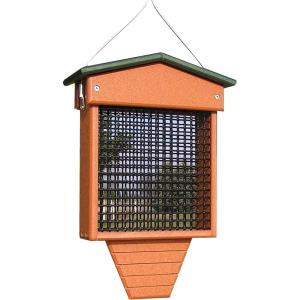 imageDutchCrafters Plastic Poly Large Hanging Suet Bird Feeder with Tail Prop and Removable Roof Holds 2 LB Suet Cake  Amish Made in America Black ampamp RedTurf Green  Bright Cedar
