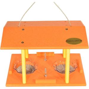 imageDutchCrafters Plastic Poly Single Oriole Bird Feeder Outdoor Hanging Bird Feeder with 1 Acrylic Cup for Jelly or Jam Fruit Nectar or Seed for Orioles Single OrangeOrange  Yellow