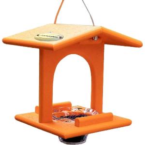 imageDutchCrafters Plastic Poly Single Oriole Bird Feeder Outdoor Hanging Bird Feeder with 1 Acrylic Cup for Jelly or Jam Fruit Nectar or Seed for Orioles Single OrangeOrange