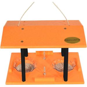 imageDutchCrafters Plastic Poly Single Oriole Bird Feeder Outdoor Hanging Bird Feeder with 1 Acrylic Cup for Jelly or Jam Fruit Nectar or Seed for Orioles Single OrangeOrange  Black