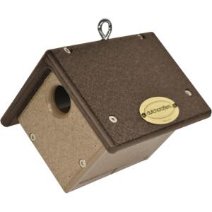 imageDutchCrafters Plastic Poly Small Diamond Wren Hanging Bird House Outdoor Bird Nesting Box Shelter  Amish Made in USA Milwaukee Brown ampamp Weathered Wood