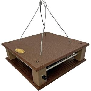 imageDutchCrafters Poly Gilbertson Large Covered Blue Bird Feeders for Outdoors Hanging Bluebird Feeder for Mealworms  Amish USA Made Milwaukee Brown ampamp WeatherwoodMilwaukee Brown  Weatherwood