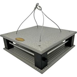 imageDutchCrafters Poly Gilbertson Large Covered Blue Bird Feeders for Outdoors Hanging Bluebird Feeder for Mealworms  Amish USA Made Milwaukee Brown ampamp WeatherwoodLight Gray  Black