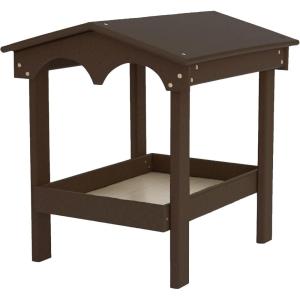 imageDutchCrafters Recycled Plastic Poly Large Covered Ground Fly Through Raised Platform Bird Feeder with Mesh Seed Tray  USA Amish Made Turf Green ampamp WeatherwoodMilwaukee Brown