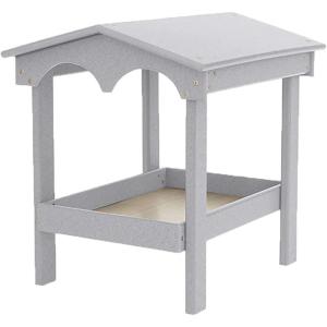 imageDutchCrafters Recycled Plastic Poly Large Covered Ground Fly Through Raised Platform Bird Feeder with Mesh Seed Tray  USA Amish Made Turf Green ampamp WeatherwoodLight Gray