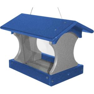 imageDutchCrafters Small Hanging Poly Bird Feeder Blue ampamp Light GrayBlue  Light Gray