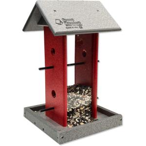 imageSong Bird Hanging Poly Bird Feeder Black ampamp Lime Mounting Style  HangingGray  Bright Red