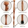 imageDutchCrafters 36quot Twisted Carved Solid Wood Knob Handle Walking Cane Wooden Walking Sticks for Men with Leather Wrist Strap Rubber Foot for Men Women Seniors  Amish American MadeCedar