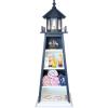 imageDutchCrafters 5 Foot Nautical Poly Lighthouse Bookshelf with Functional Storage and Working Light  Coastal Decor Beach Themed Bookcase for Shoes Towels Sunscreen Outdoors Gray ampamp Light GrayBlack  White