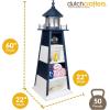 imageDutchCrafters 5 Foot Nautical Poly Lighthouse Bookshelf with Functional Storage and Working Light  Coastal Decor Beach Themed Bookcase for Shoes Towels Sunscreen Outdoors Gray ampamp Light GraySeashell  Coastal Gray