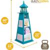 imageDutchCrafters 5 Foot Nautical Poly Lighthouse Bookshelf with Functional Storage and Working Light  Coastal Decor Beach Themed Bookcase for Shoes Towels Sunscreen Outdoors Gray ampamp Light GrayAruba Blue  White