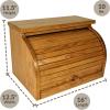 imageDutchCrafters Amish USA Made Solid Wood Countertop Bread Box Bread Holder for Kitchen Counter Large Bread Box for Kitchen Countertop Cherry  NaturalOak  Chestnut