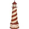 imageDutchCrafters Cape Hatteras NC Decorative Light Up Wooden Lighthouse Outdoor Yard Garden Statue  Amish Made in America 5 PatrioticCherry Wood  Ivory